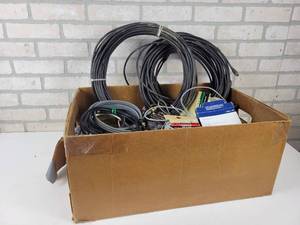 lot 224 image: Box of Home Audio & Video Cables, Adapters and More - NO SHIPPING