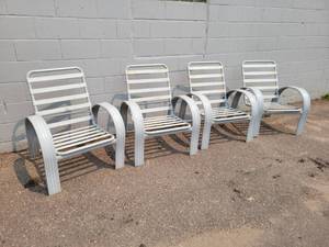 lot 231 image: (4) Aluminum Patio Chairs - NO SHIPPING