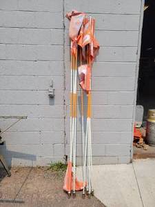 lot 238 image: (9) Golf Hole Pins - Approx. 90 tall Each - NO SHIPPING