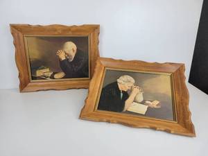 lot 710 image: Pair of Framed Vintage Grace and Gratitude Prints by Jack Garren