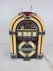 lot 744 image: Crosley THOMAS Collectors Edition Jukebox-Style Radio & Cassette Player - Model CR-11, Tested and Works