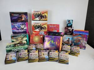 lot 876 image: Lot of EMPTY Magic the Gathering and Yu-Gi-Oh Boxes