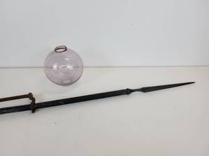 lot 880 image: Lightning Rod with Lavender Glass Globe
