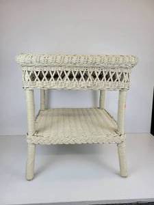 lot 883 image: Wicker Side Table with Shelf
