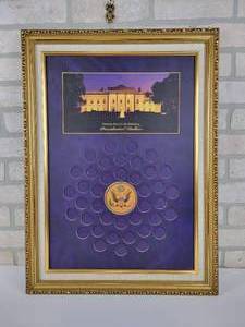 lot 621 image: Presidential Dollar Framed Coin Holder - NO SHIPPING