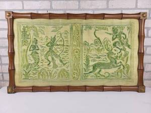 lot 623 image: 1960s Tapestry in Faux Bamboo Frame - NO SHIPPING