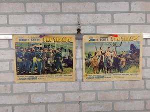 lot 639 image: (2) Original 1938 THE TEXANS Movie Lobby Cards - Starring Randolp Scott and More