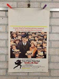 lot 648 image: Original 1969 GOODBYE, MR. CHIPS Window Card Movie Poster - Starring Peter OToole and Petula Clark - Rolled