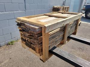lot 555 image: Reclaimed Pallet Wood - Approx. 60 sqft - Great for an Accent Wall - NO SHIPPING