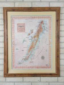 lot 564 image: Ambergris Cay Framed Map - NO SHIPPING