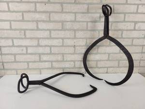 lot 571 image: (2) Pairs of Antique Ice Tongs - Approx. 23 & 21 Long - NO SHIPPING