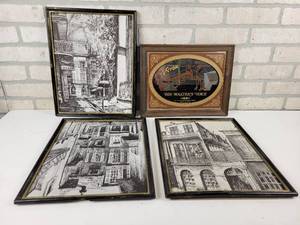 lot 763 image: VICTOR His Masters Voice Mirror and Assorted Framed Prints - NO SHIPPING