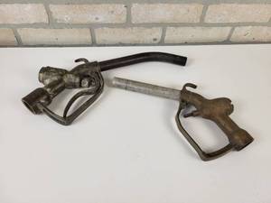 lot 790 image: (2) Antique Brass Gas Pump Nozzles