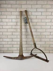 lot 797 image: Vintage Pick Axe and Weed Trimmer - NO SHIPPING