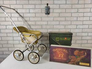 lot 805 image: Vintage CAMEL Cigarettes Sign (Not Working), Ammo Can and Folding Stroller - NO SHIPPING