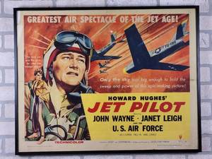 lot 503 image: Original Framed 1957 12 Sheet Movie Poster - Howard Hughes JET PILOT Starring John Wayne and Janet Leigh