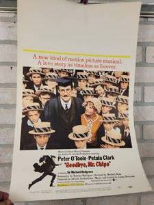 lot 521 image: Original 1969 GOODBYE, MR. CHIPS Window Card Movie Poster - Starring Peter OToole and Petula Clark - Rolled