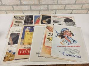 lot 920 image: (10) Assorted Vintage Tobacco Ads