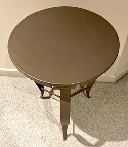 lot 27 image: Contemporary Metal Side Table Accented with Colorful Circles