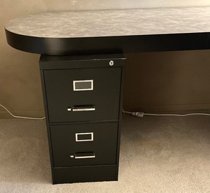 lot 47 image: Office Desk with File Cabinet Supports