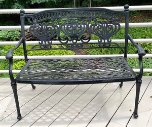lot 67 image: Black Metal Bench