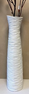 lot 83 image: Wonderful White Textured Vase with Faux Florals