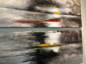 lot 62 image: Contemporary Abstract Two Piece Canvas Print