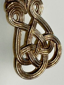 lot 8B image: Sterling Silver Towle Celtic Gold Weave Meat Fork