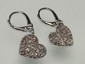 lot 72 image: DNKY Heart Shaped Sparkly Earrings