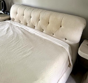lot 11 image: Gorgeous Cream Tufted King Bed Frame