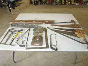 lot 67 image: Saws, Levels, Pry Bars