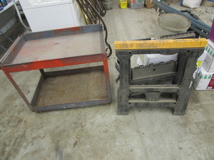 lot 180 image: Shop Cart & Sawhorses