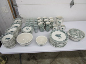 lot 183 image: Moose Decor Stoneware Dishes