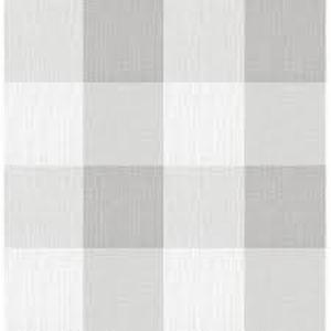lot 29 image: Brewster Gray Buffalo Plaid Peel & Stick Wallpaper
