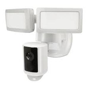 lot 15 image: Feit Electric LED Dual Head Motion Sensor Smart Floodlight with Security Camera SEC3000CAMRP