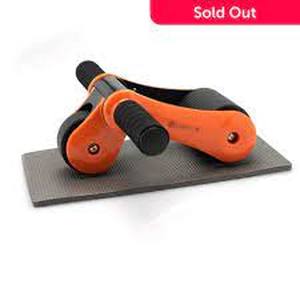 lot 14 image: LiveFit Non-Slip Portable Fitness Ab Roller w Knee Pad