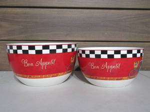 lot 75 image: Set of 2 Bicycle Chef Mixing Bowls