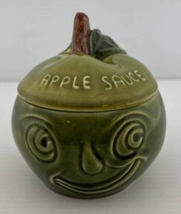 lot 249 image: Vintage Sylvac Apple Sauce Covered Jar ( Crazing Throughout )