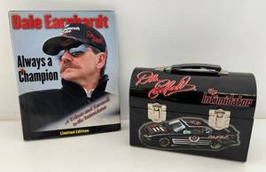 lot 272 image: Group Of Misc. Dale Earnhardt Collectibles Including Dale Earnhardt Always A Champion Limited Edition Book And More