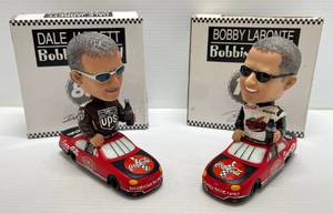 lot 273 image: Pair Of 2002 ( Arbys ) Coca-Cola Bobble Head Nodder NASCAR Figures 1 #88 Dale Jarrett 1 #18 Bobby Lebonte
