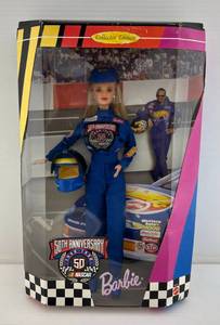 lot 276 image: 1998 Barbie Collector Edition 50th Anniversary NASCAR Barbie ( NIB )
