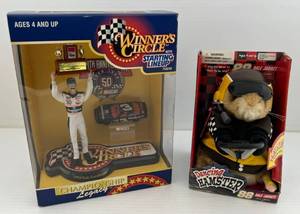 lot 277 image: Group Of Misc. NASCAR Collectibles Including Winners Circle With Starting Lineup ( Dale Earnhardt ) NIB And #88 ( Dale Jarrett ) Dancing Hamster ( NIB )
