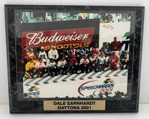 lot 284 image: Dale Earnhardt Daytona 2001 Plaque 10 12 x 13