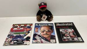 lot 285 image: Group Of Misc. Vintage Dale Earnhardt Magazines And Dale Earnhardt ( Boyds ) Teddy Bear