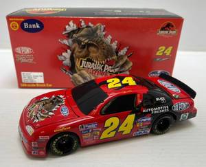 lot 17 image: 1997 Action NASCAR # 24 ( Jeff Gordon ) Jurrasic Park The Ride ( BANK ) 124 Scale Die-Cast Stock Car ( Limited Edition )