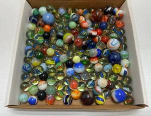 lot 62 image: Box Of Vintage Marbles Some Glow