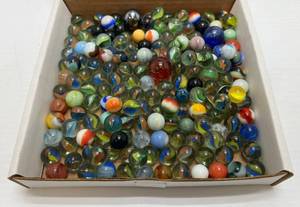 lot 63 image: Box Of Vintage Marbles Some Glow