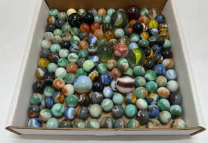 lot 91 image: Box Of Vintage Marbles Some Glow