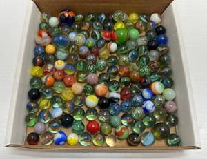 lot 92 image: Box Of Vintage Marbles Some Glow