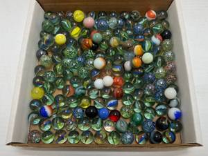 lot 93 image: Box Of Vintage Marbles Some Glow